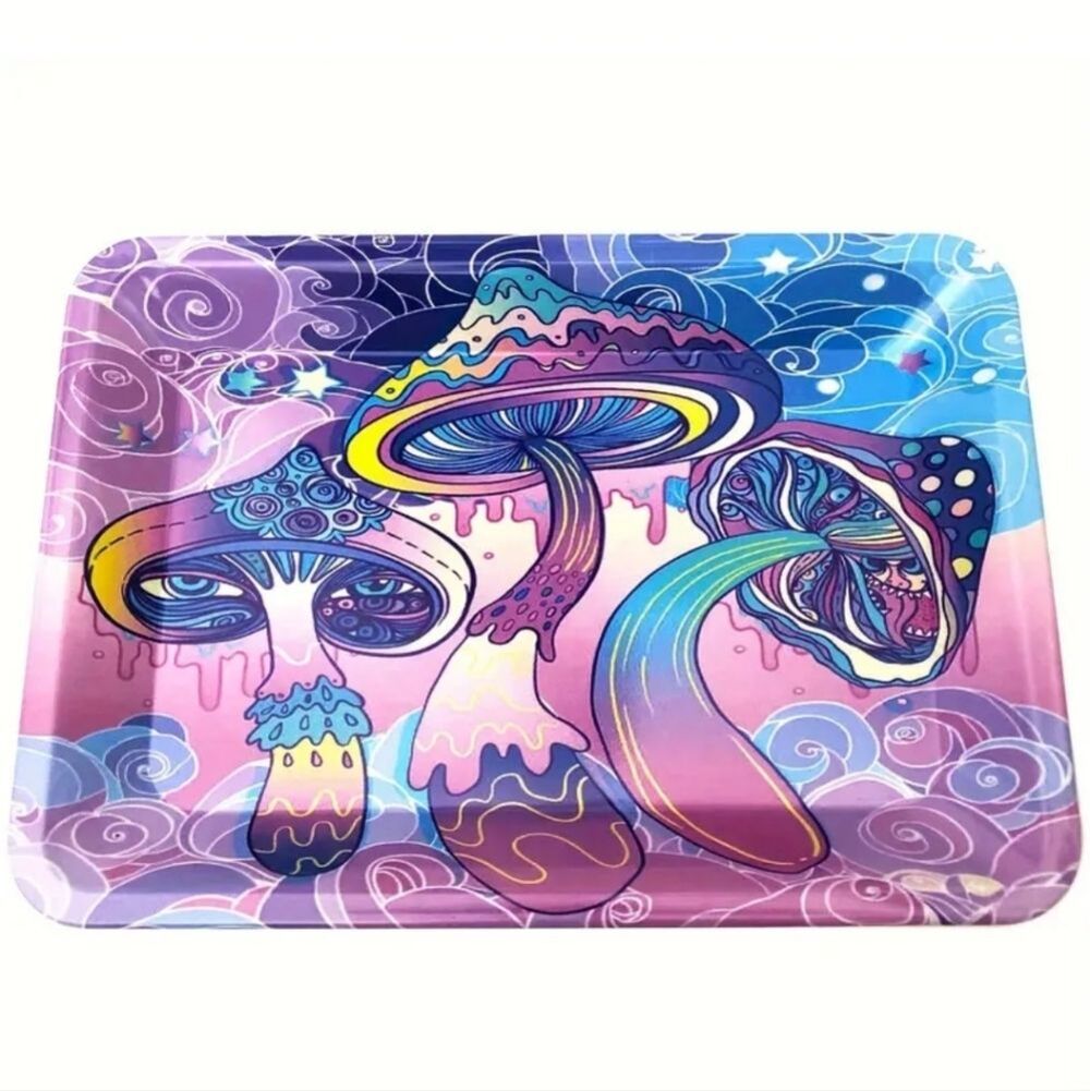 purple Mushroom psychedelic rolling tray